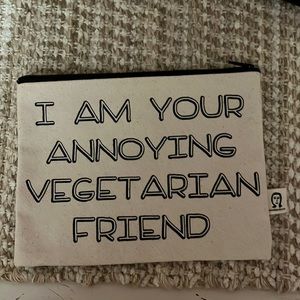 Pamela Barsky pouch makeup bag annoying vegetarian friend. Like new.